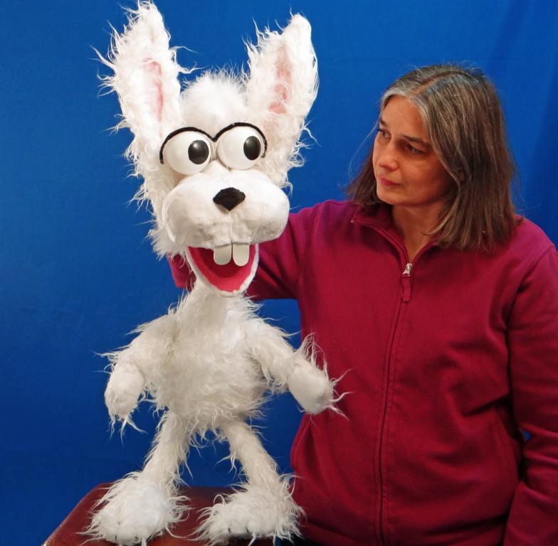 Bauchredner – Handpuppe „Hase“ mit Augenmechanik